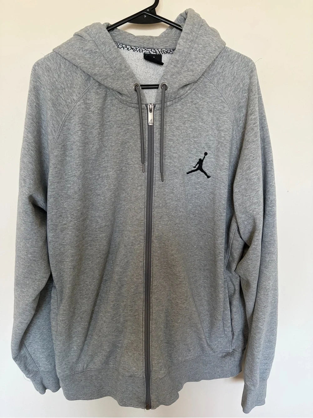 Nike Air Jordan Men's Large Jumpman Full Zip Fleece Hoodie Gray XXL